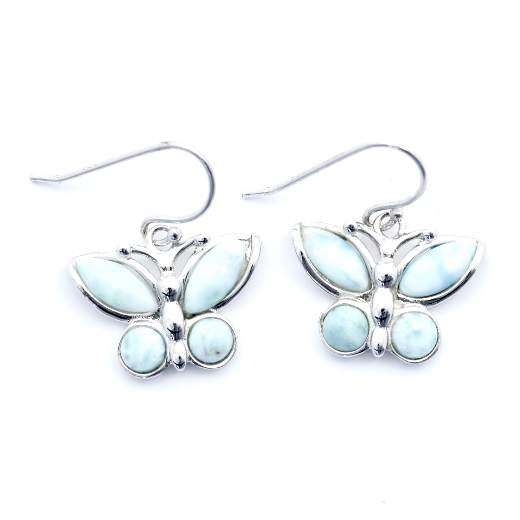 LARIMAR BUTTERFLY SHAPE EARRINGS