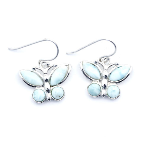LARIMAR BUTTERFLY SHAPE EARRINGS