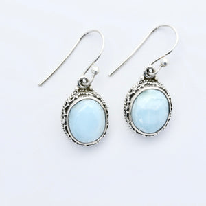 BALI LARIMAR OVAL SHAPE EARRINGS NAYA COLLECTION