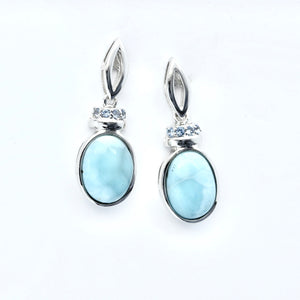 LARIMAR OVAL SHAPE EARRINGS