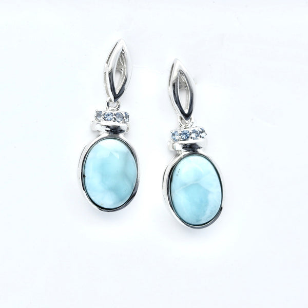 LARIMAR OVAL SHAPE EARRINGS