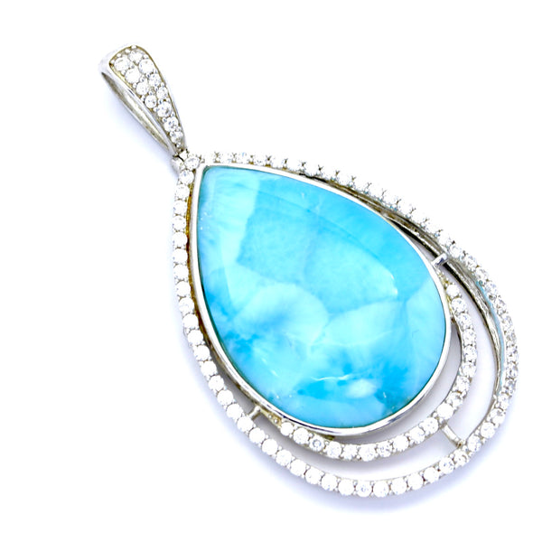BEAUTIFUL LARIMAR PEAR SHAPE PENDANT