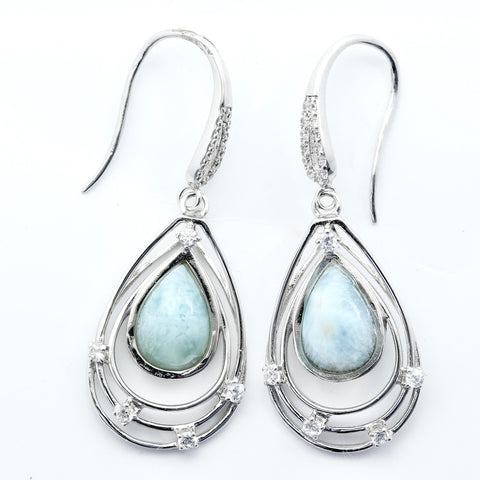 LARIMAR PEAR SHAPE EARRINGS