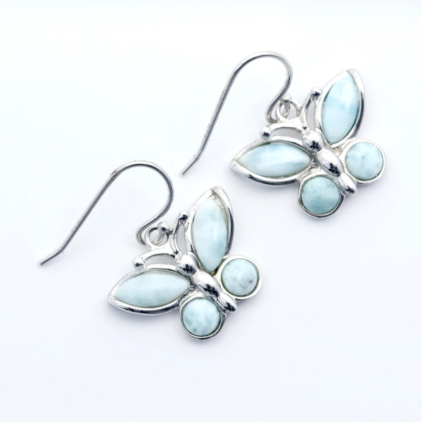 LARIMAR BUTTERFLY SHAPE EARRINGS