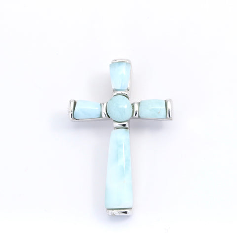 LARIMAR INLAY CROSS PENDANT