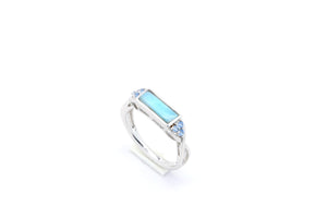 STUNNING RECTANGLE SHAPE LARIMAR RING