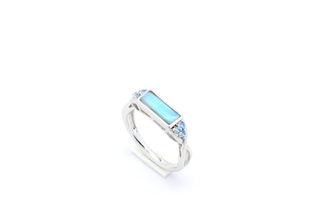 STUNNING RECTANGLE SHAPE LARIMAR RING
