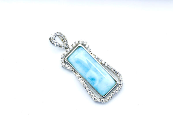 GORGEOUS LARIMAR RECTANGLE PENDANT PENDANT
