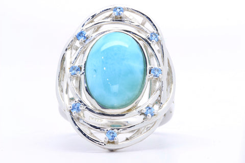 BEAUTIFUL OVAL SHAPE LARIMAR RING