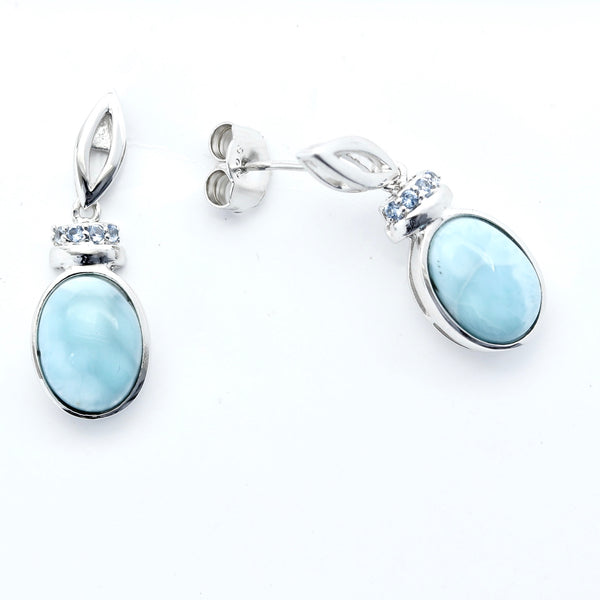 LARIMAR OVAL SHAPE EARRINGS