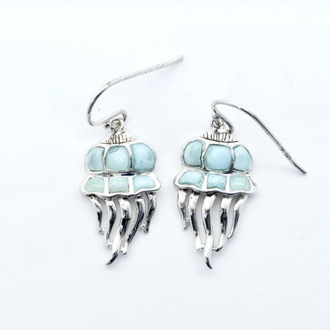 LARIMAR JELLY FISH EARRINGS