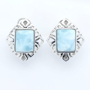 LARIMAR SQUARE SHAPE EARRINGS