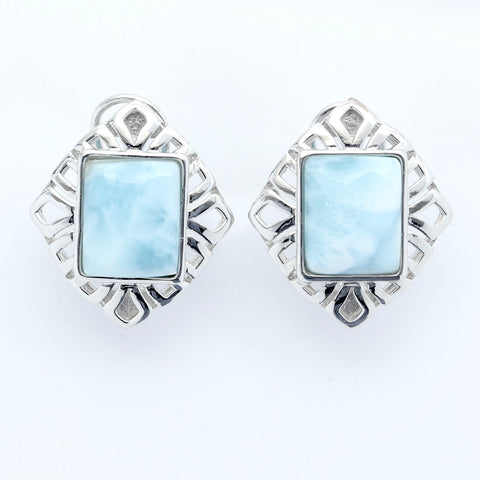 LARIMAR SQUARE SHAPE EARRINGS