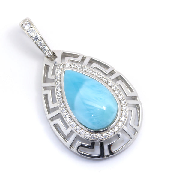 BEAUTIFUL LARIMAR PEAR SHAPE PENDANT