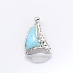 SAILBOAT LARIMAR PENDANT