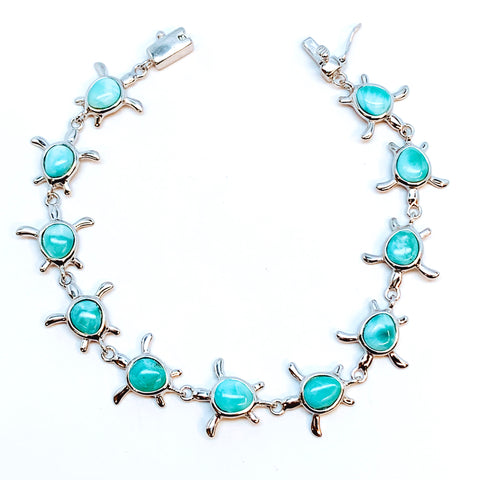 LARIMAR TURTLE BRACELET