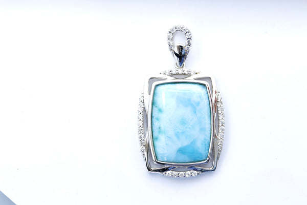 BEAUTIFUL LARIMAR RECTANGLE PENDANT