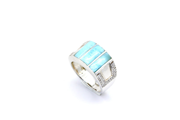 GORGEOUS LARIMAR INLAY  RING