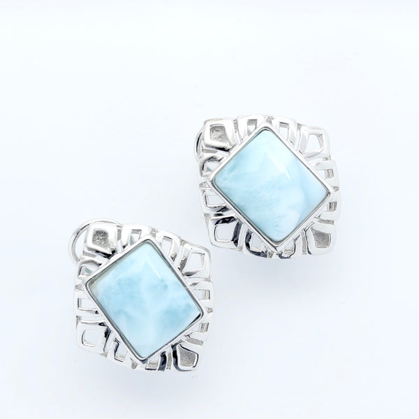 LARIMAR SQUARE SHAPE EARRINGS