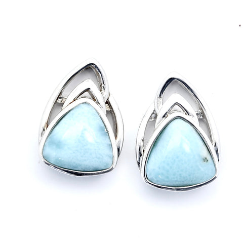 LARIMAR TRILLION SHAPE EARRINGS