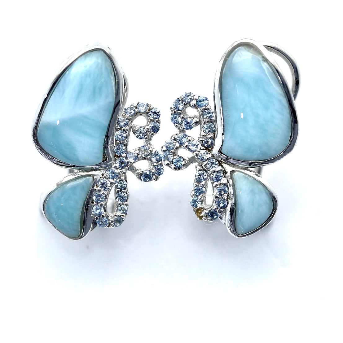 BEAUTIFUL BUTTERFLY LARIMAR EARRINGS
