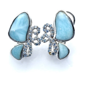 BEAUTIFUL BUTTERFLY LARIMAR EARRINGS