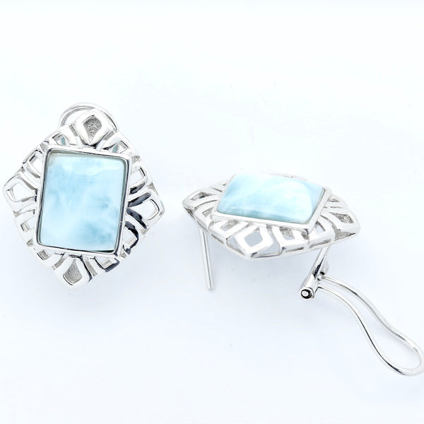 LARIMAR SQUARE SHAPE EARRINGS