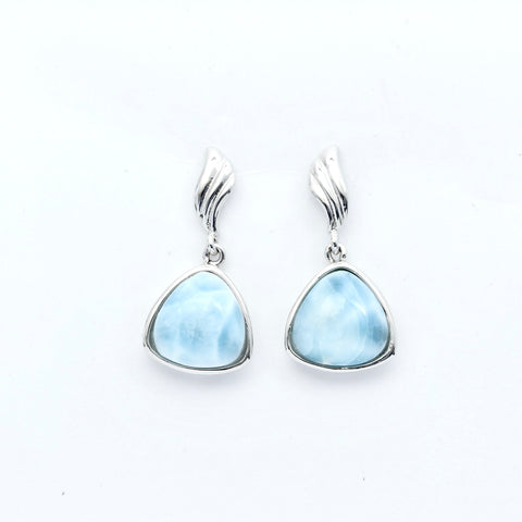 LARIMAR TRILLION SHAPE EARRINGS