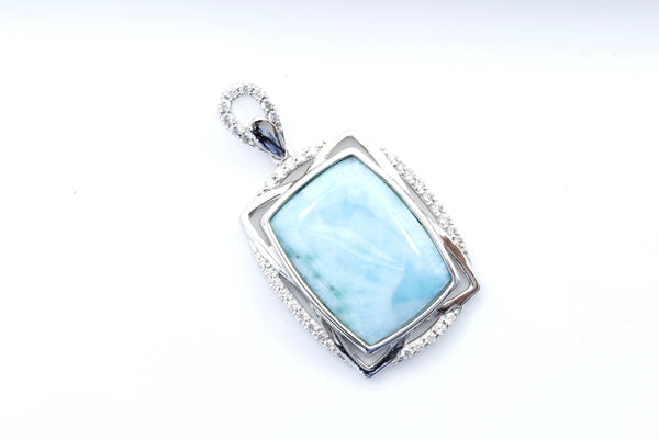 BEAUTIFUL LARIMAR RECTANGLE PENDANT
