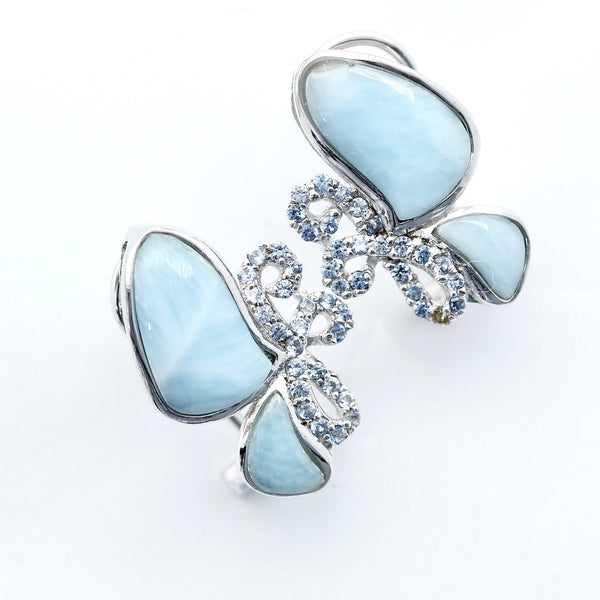 BEAUTIFUL BUTTERFLY LARIMAR EARRINGS