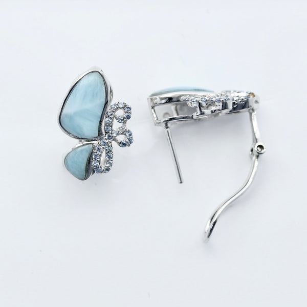 BEAUTIFUL BUTTERFLY LARIMAR EARRINGS