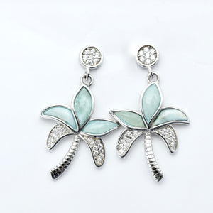LARIMAR PALM TREE EARRINGS