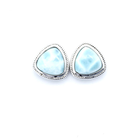 LARIMAR TRILLION SHAPE EARRINGS