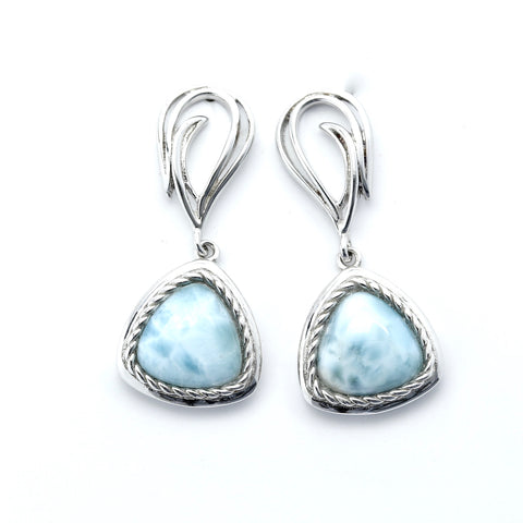 LARIMAR TRILLION SHAPE EARRINGS