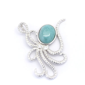 LARIMAR OCTOPUS PENDANT