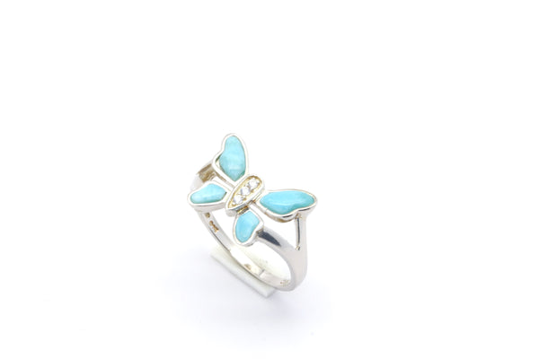 BEAUTIFUL BUTTERFLY LARIMAR RING