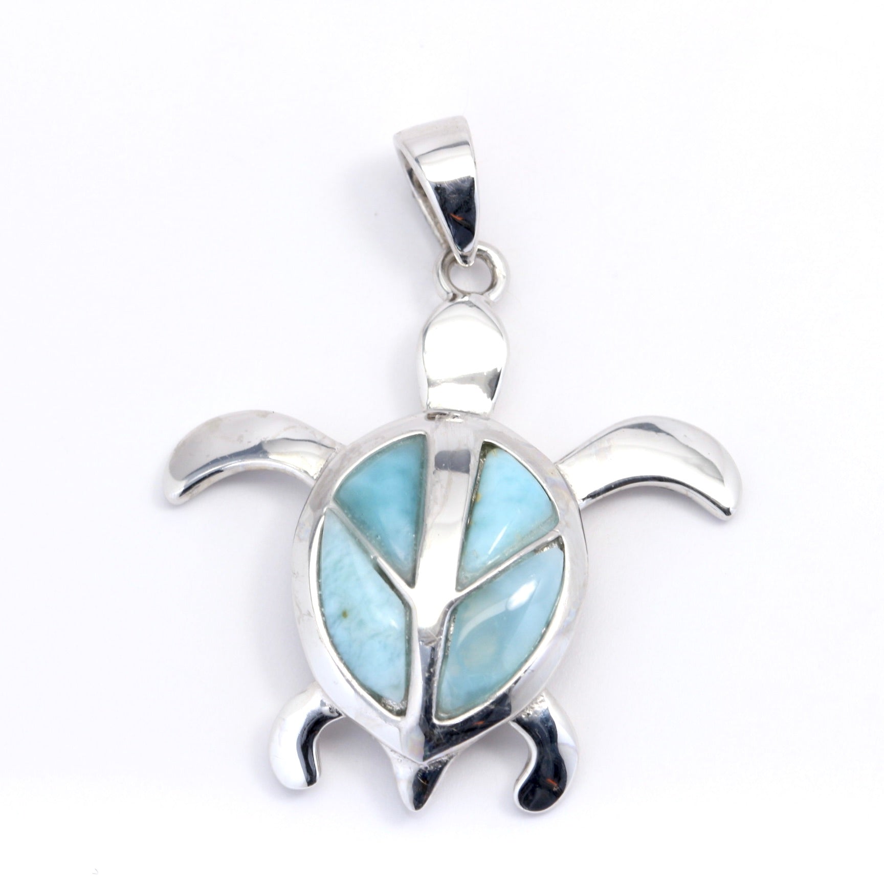 TURTLE INLAY LARIMAR PENDANT