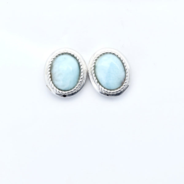 LARIMAR OVAL SHAPE EARRINGS
