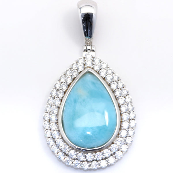 PEAR SHAPE LARIMAR PENDANT