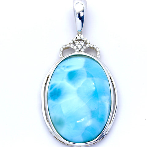 STUNNING LARIMAR OVAL PENDANT
