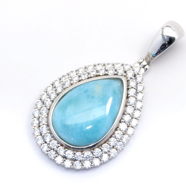 PEAR SHAPE LARIMAR PENDANT