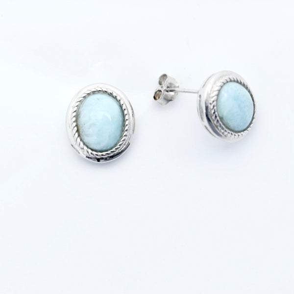 LARIMAR OVAL SHAPE EARRINGS