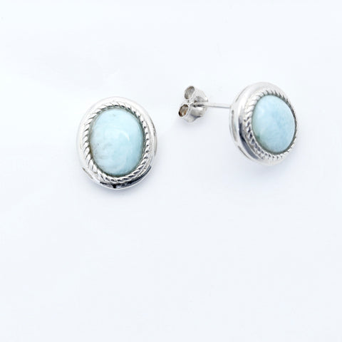 LARIMAR OVAL SHAPE EARRINGS