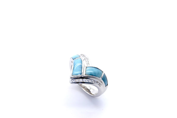 STATEMENT INLAY LARIMAR RING