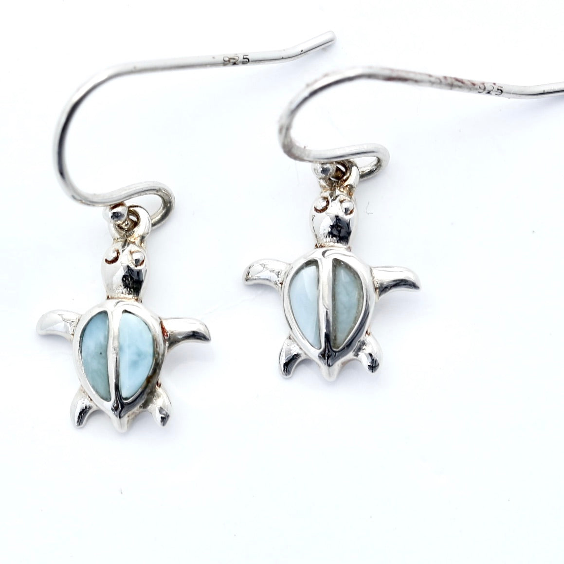 LARIMAR TURTLE SHAPE EARRINGS