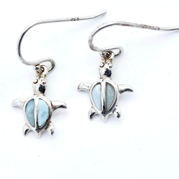 LARIMAR TURTLE SHAPE EARRINGS