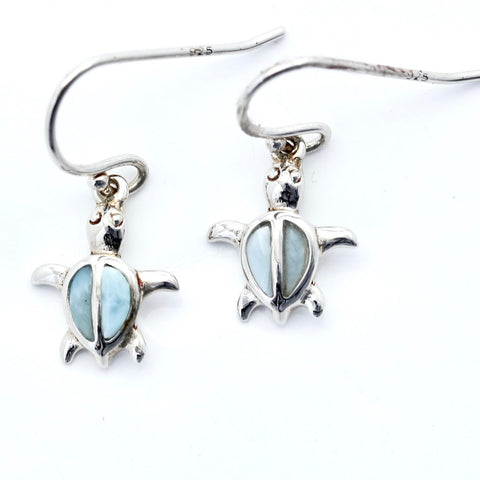 LARIMAR TURTLE SHAPE EARRINGS