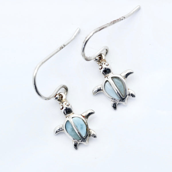 LARIMAR TURTLE SHAPE EARRINGS