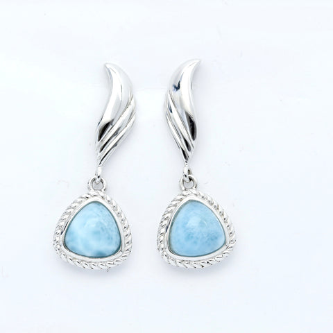 STATEMENT LARIMAR TRILLION EARRINGS