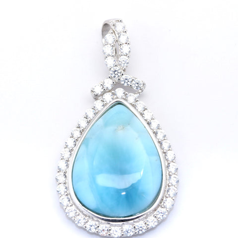 BEAUTIFUL LARIMAR PEAR PENDANT